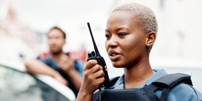 CBRS illustration first responder talks on CB radio